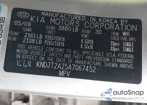2010 Kia Soul + from USA, damaged, VIN KNDJT2A25A7067452